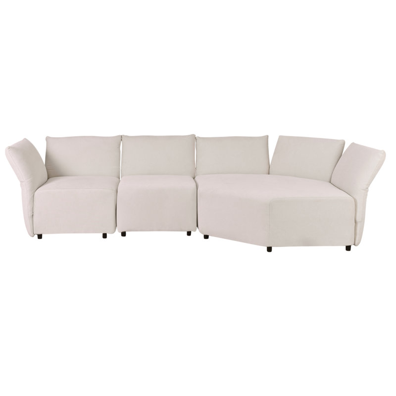 Norrin Petal Shape Sofa Free Combination with Adjustable Back, Beige