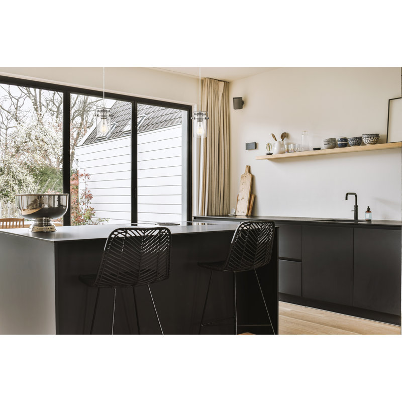 Luminaire suspendu en pot 1 lumière Malaki, Nickel poli