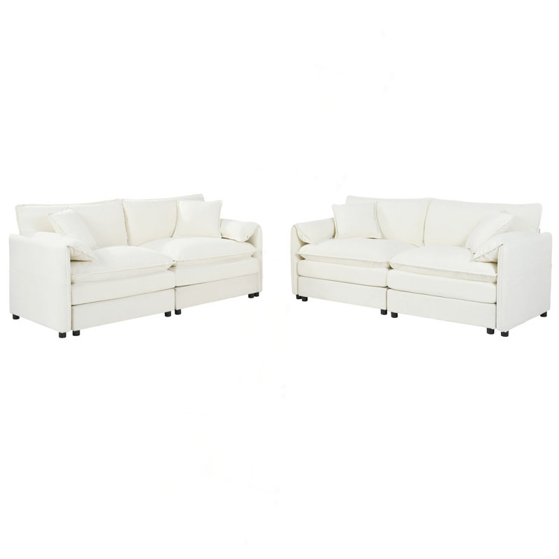 Ensemble de canapé surdimensionné de luxe surdimensionné à 2 sièges profonds, 2 pièces de canapé causeuse, ensemble de canapé en chenille moderne et confortable pour un bureau de salon avec 4 coussins, combinaison de bricolage