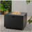 Outdoor Courtyard Propane Fire Pit 24'' High x 33'' Wide Square Iron Gas Fire Pit - 50,000 BTU, Tank Located on the Side-878901710