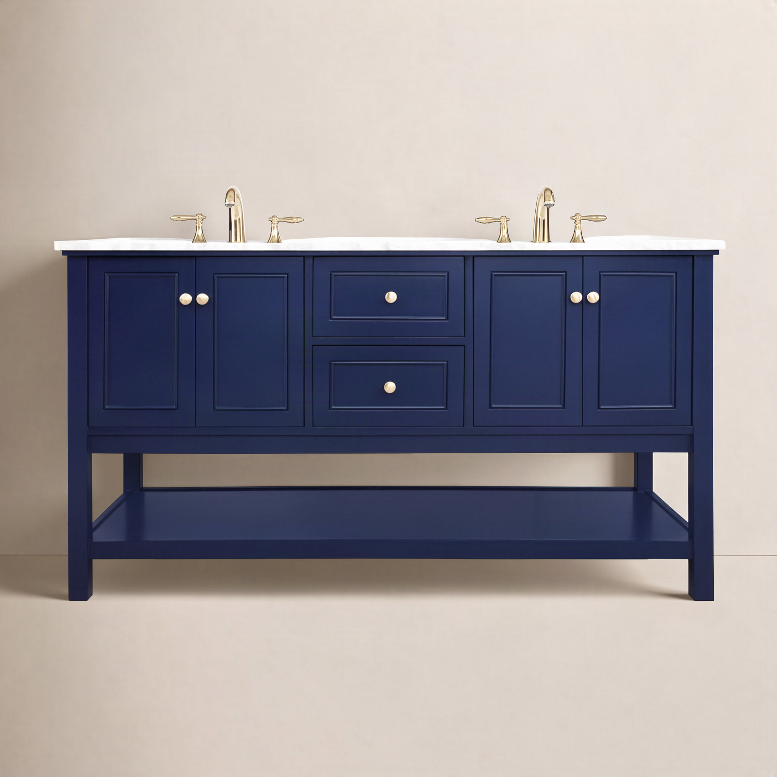 Bonsai 60'' Double Bathroom Vanity, Blue