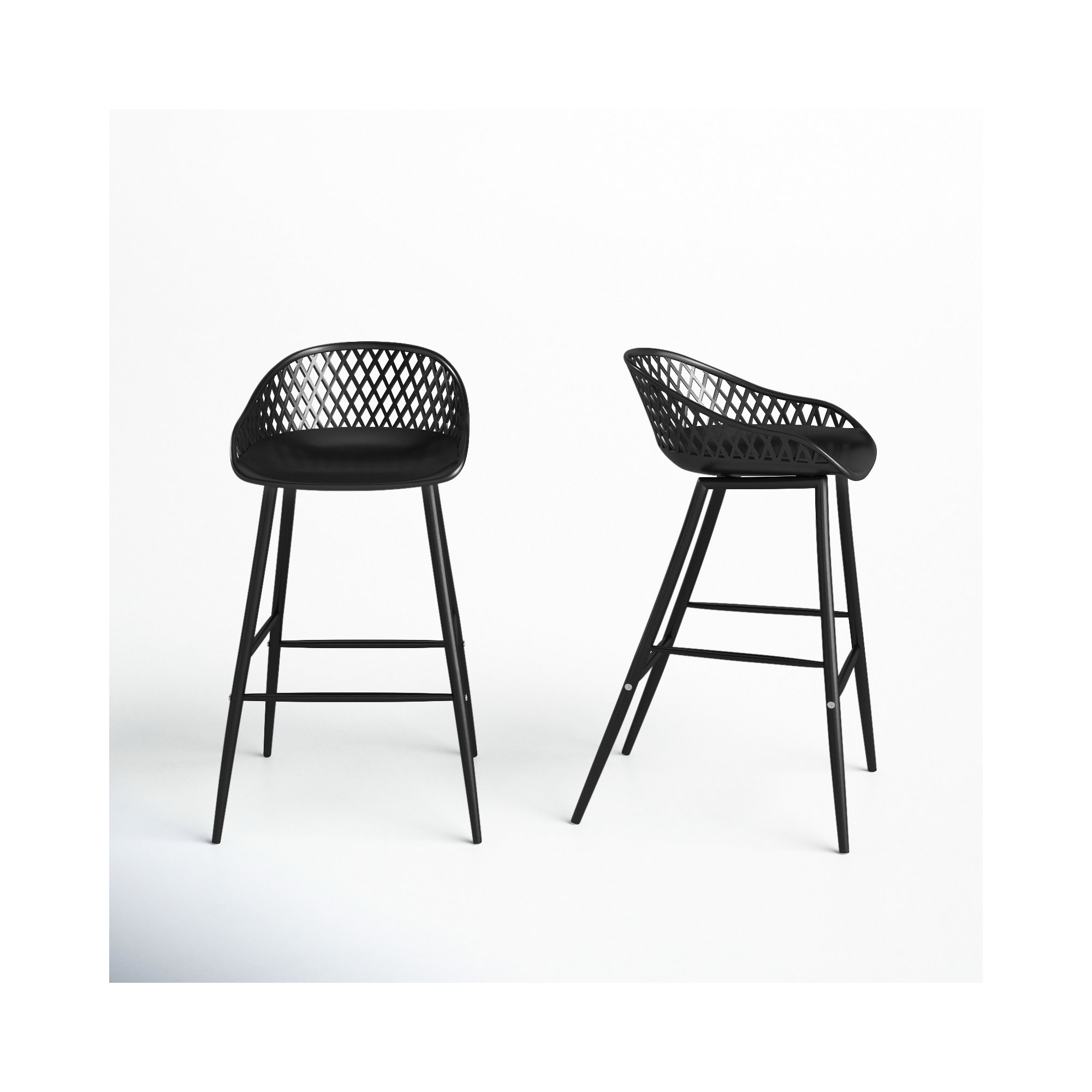 Newark Patio Bar Stool, 25.5", Black