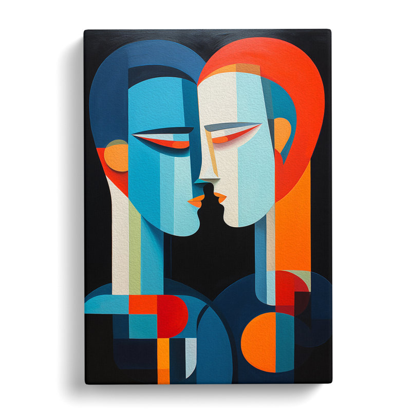 Two Men In Love Orphism - Wrapped Canvas, 60cm H x 40cm W x 3cm D