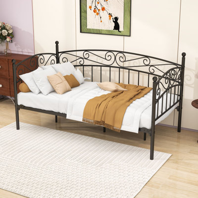 Twin-Size Metal Daybed Frame with Extra Storage - No Box Spring Needed