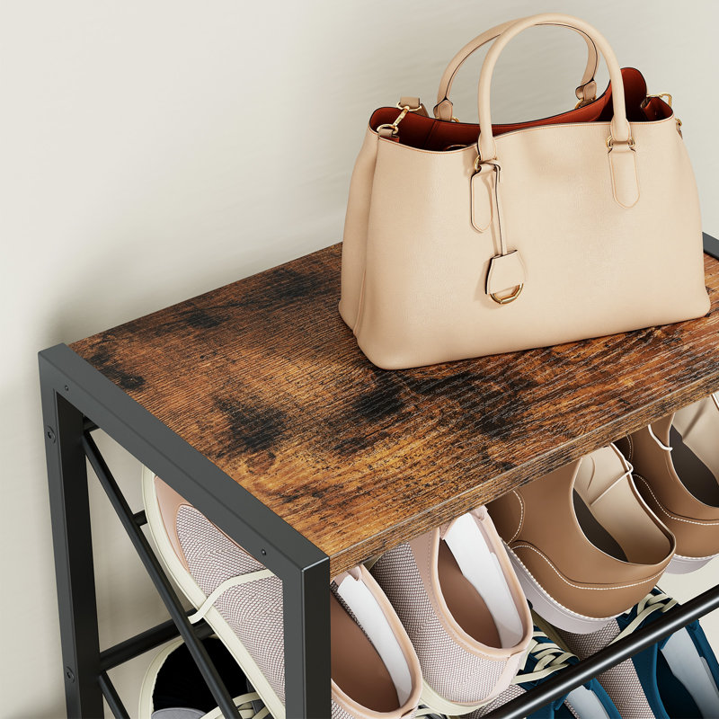 7-tier Shoe Rack, Narrow Slanted Shoe Organizer & Holder For Small Space, 45.9" H x 16.5" W x 10.4" D
