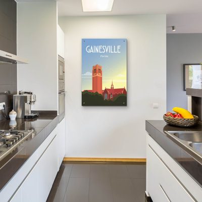  «Gainesville» par Omar Escalante, art mural en verre acrylique, 24 po x 36 po