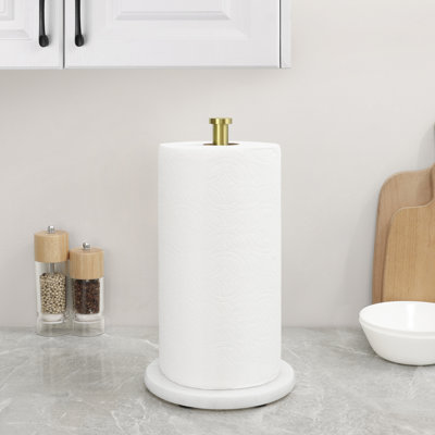 Marble Paper Towel Holder Gold Countertop Kitchen Standing Brushed Gold