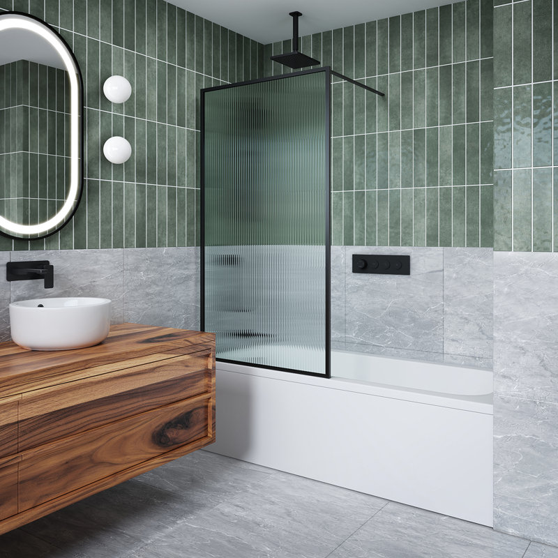 Squareone - Système de douche complet avec valve à bouton-poussoir et finition de garniture, Noir mat