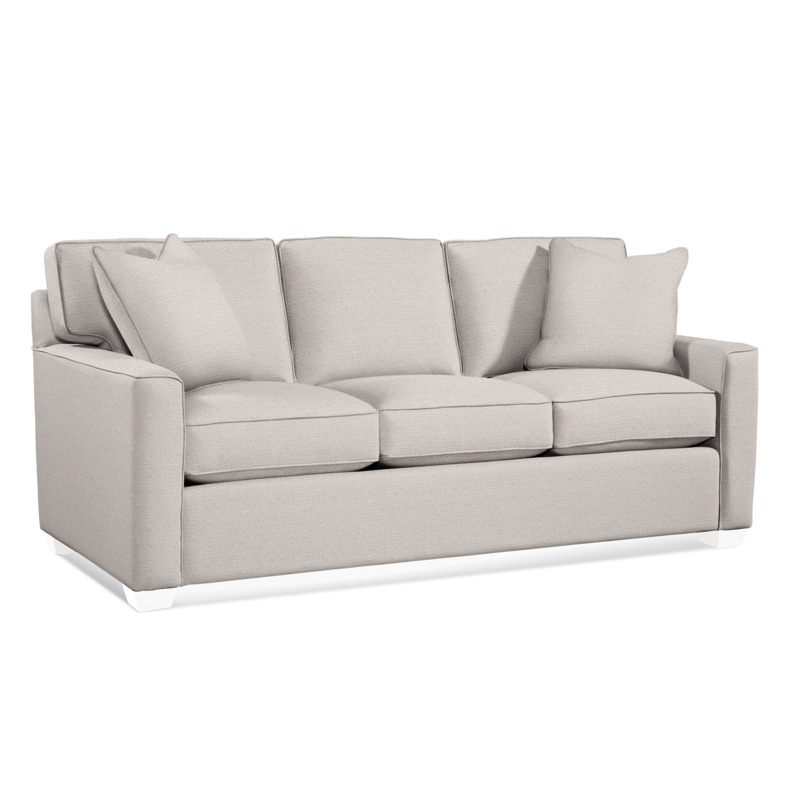 Frye 81'' Upholstered Sofa, Gel Memory Foam Mattress, White Textured Performance, Frost White