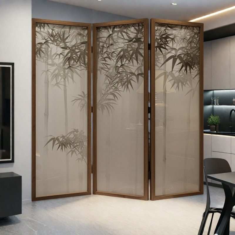 Rustic Chic Folding Pine Wood Room Divider - Thumbnail 2