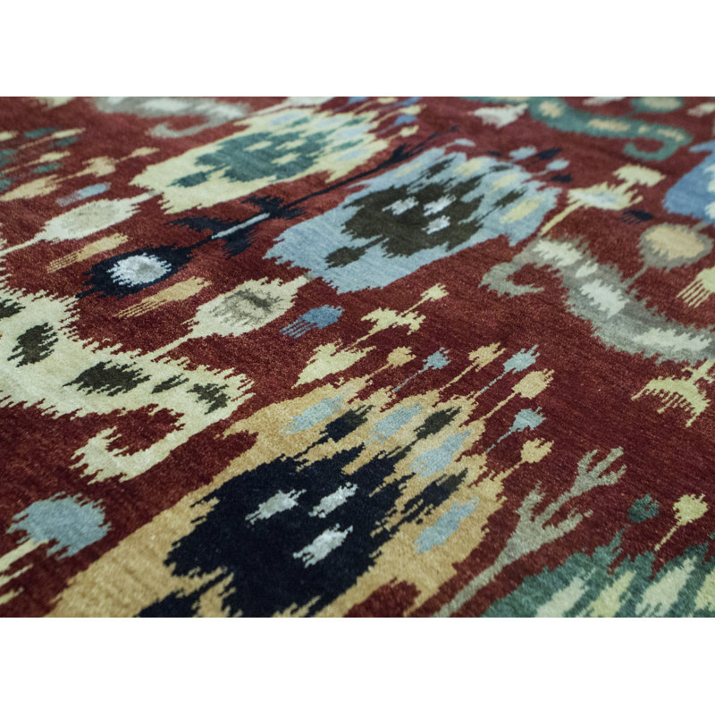 Ikat Area Rug in Red