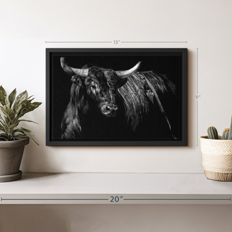 Animal «Brindle Rodeo Bull Canvas Print», H 9 po x l 13 po