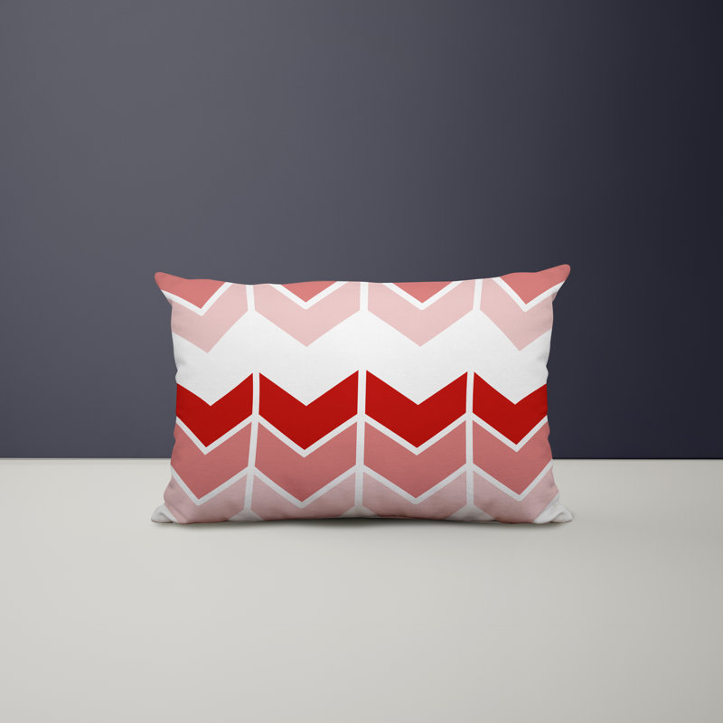 Housse et insert de coussin rectangulaire intérieur / extérieur en polyester Chevy, Rouge