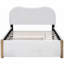 Lit plateforme double rembourré pleine grandeur avec pieds en bois Lit gigogne simple, aucun sommier requis, robuste et amp; Durable-1497094731-1497094728
