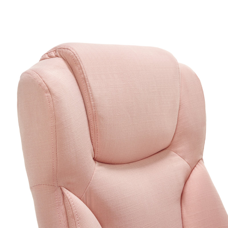 Harvard Pink High-Back Swivel Executive Office Chair with Fabric Upholstery