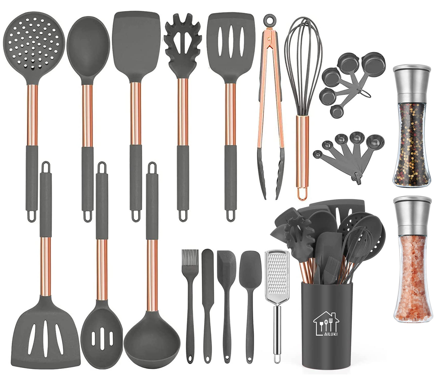 15 - Piece Cooking Spoon Set with Utensil Crock AIRPJ