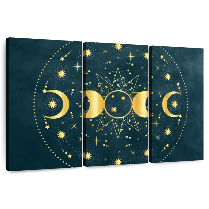 Adella, soleil, lune et étoiles, H 28 po x l 45 po