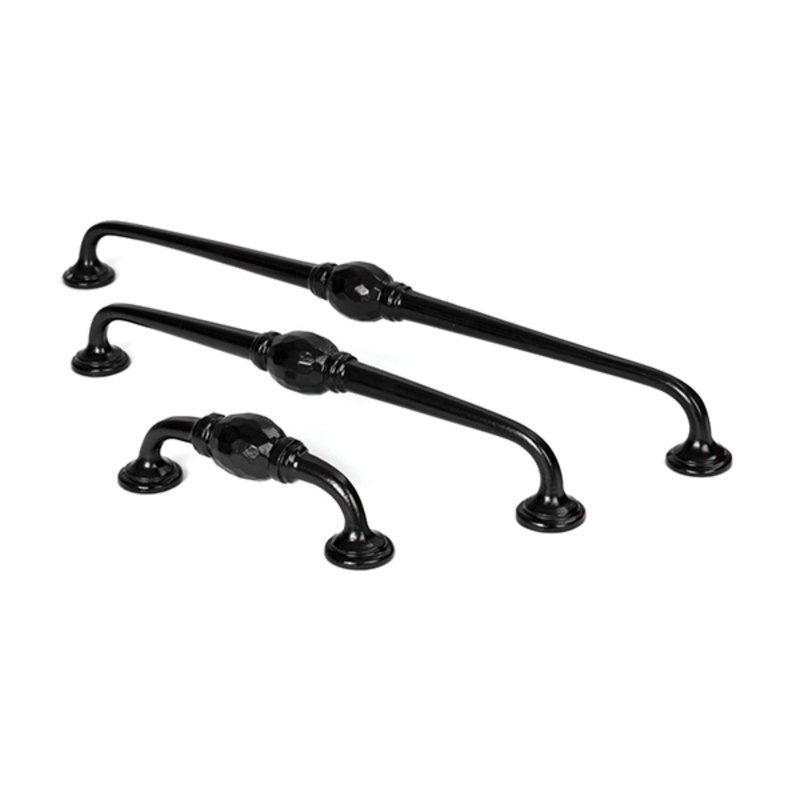 Black 5" Hammered D Handle, Black, 32 cm