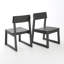 Ensemble de 2 chaises grises en PEHD pour l'extérieur et le jardin-1661763748