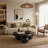35" Black Cloud Shaped Coffee Table