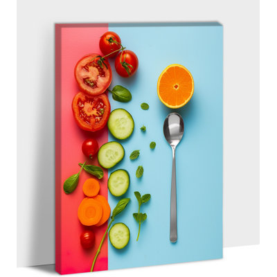 Grande cuisine Adriany, affiche de nourriture, impressions sur toile, cuillère à fruits moderne, peinture, œuvre d'art, salle à manger, décoration murale, 28 po x 40 po