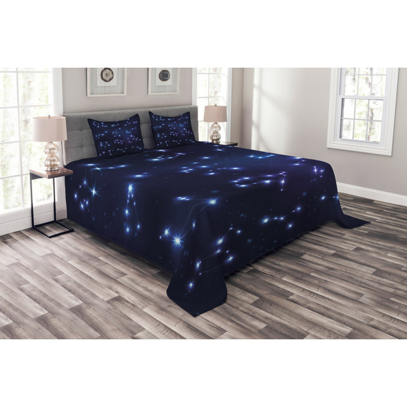 Afomia No Pattern Bedspread with Pillow Shams, 220 x 264 cm