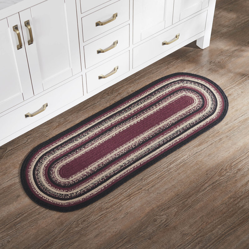 Batish Striped Indoor Rug, Oval 1'5" x 4'