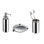  Zenor Bathroom Accessory Set. Polished chrome-clear crystals