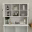 Armoire de salle de bain inclinable à deux compartiments avec panier à linge haut et 2 tablettes réglables-121089152