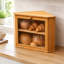 Boîte à pain en bois avec porte transparente et étagères pour comptoir de cuisine