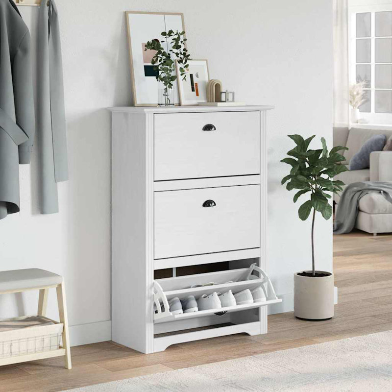 12 Pair Shoe Rack, White/White