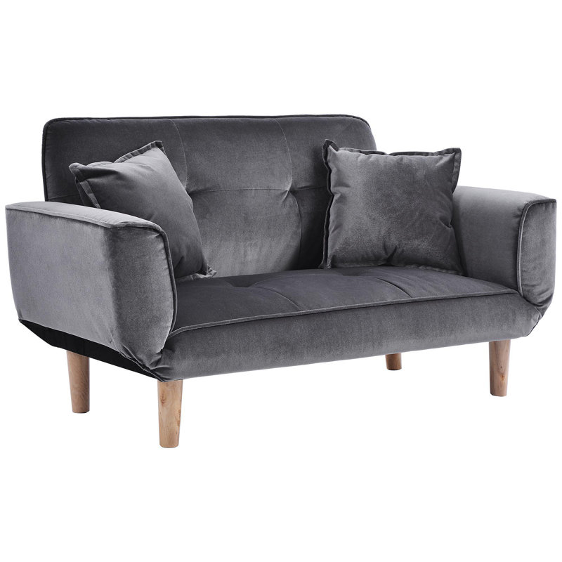 Mazelina 2 Seater Loveseat, Grey, Velvet