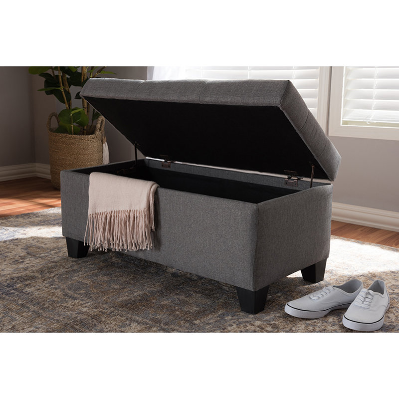 Repose-pieds rangement touffeté Colgan, Gris
