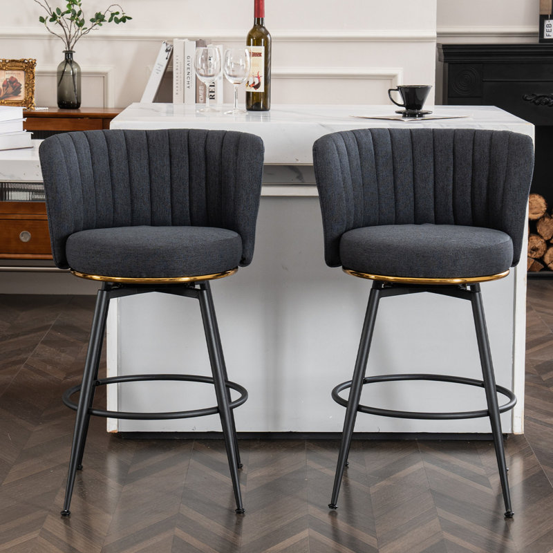 Tabouret de comptoir Allecia 1, Gris foncé