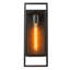 Lanterne murale d'extérieur 19 po H avec cadre noir mat et abat-jour en verre transparent