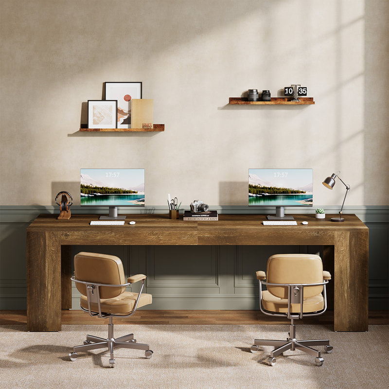 Bureau pour deux personnes, bureau de direction extra long 86,6 po
