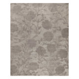 Peony Floral Area Rug in Silver/Gray