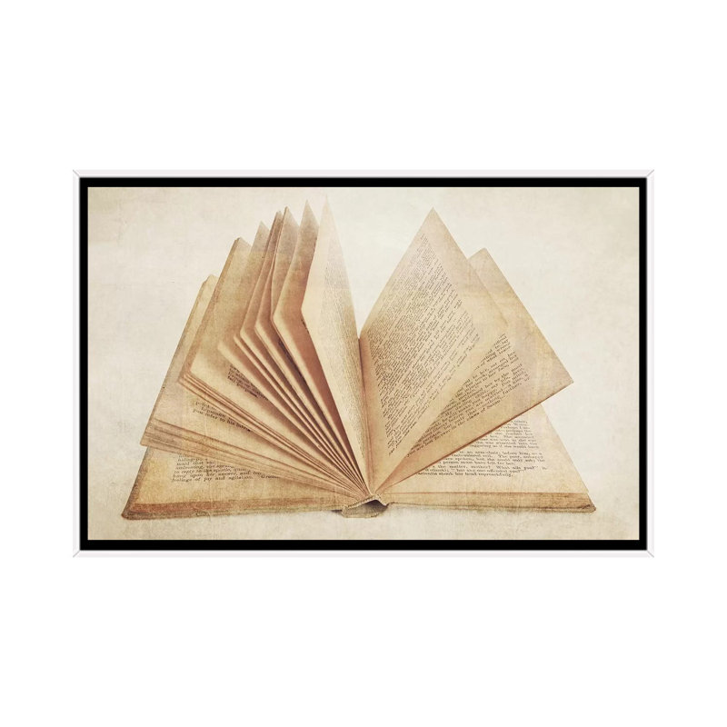 Open Book - Print on Canvas, White Framed, 101.6 cm H x 66.04 cm W