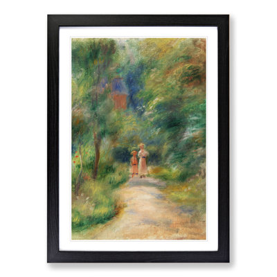 Two Figures on a Path by Pierre-Auguste Renoir - Framed Print