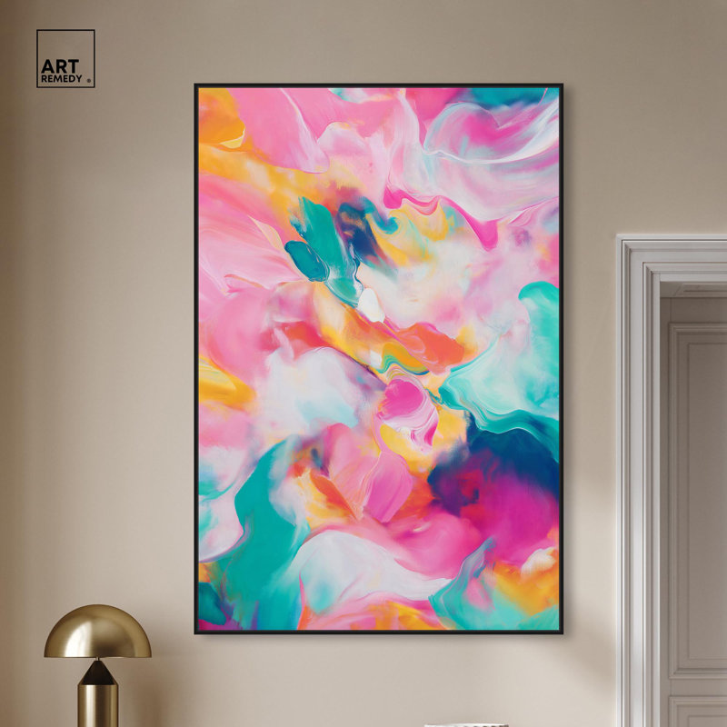 «Dancing Tones I» par Art Remedy, H 16 po x l 11 po x P 1,2 po, Cadre noir