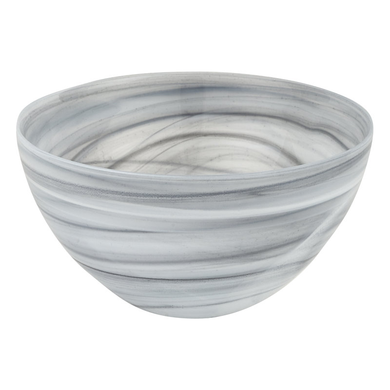 Swofford Glass Serving Bowl, Gray