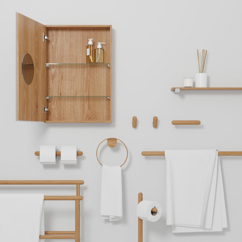 Ikko Wall Mounted Robe Hook, Natural Oak