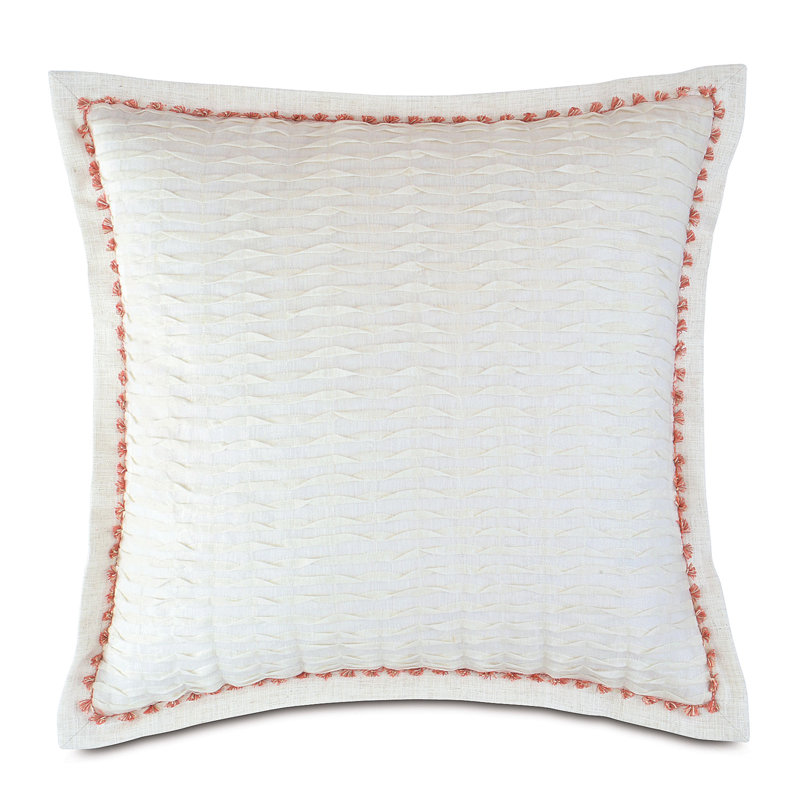 Rena Linen Square Pillow Cover & Insert, 27"H x 27"W