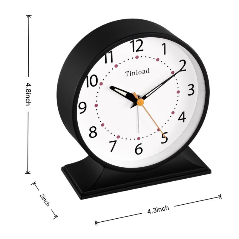 Analogue Electric Alarm Tabletop Clock Black