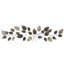 Décoration murale longue feuille de métal bronze texturé avec plusieurs abat-jours