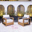 Chaise de patio en teck avec coussins Comstock