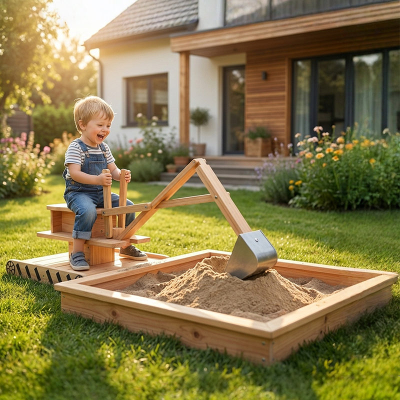 Bac à sable en bois avec pelle, bac à sable pour enfants avec siège rotatif à 360 °, bac à sable en bois de sapin avec doublure inférieure, sans alimentation, pour enfants de 3 à 6 ans, 72 po x 35 po x 22 po