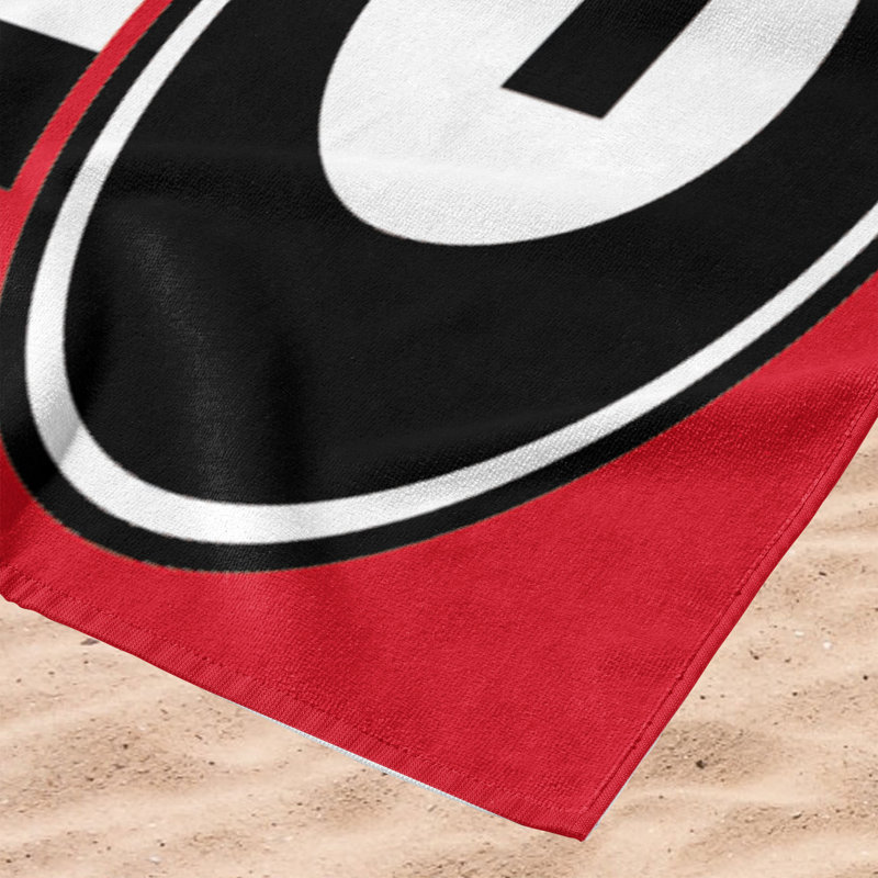 NCAA Psychedelic Beach Towel, Soft Vibrant College Pool Towel, 30 x 60 Inches, Georgia Bulldogs