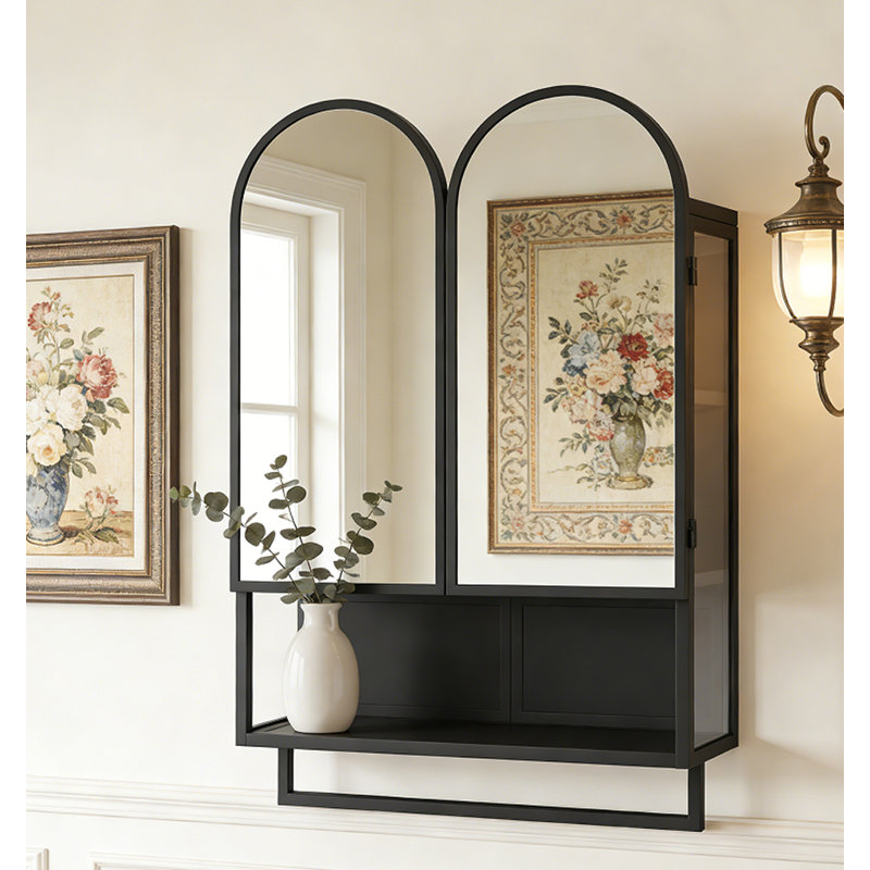Armoire murale en fer, Noir, 32.68