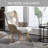 Accent Chair with High Backrest,Plaid Bohemian Upholstered Armchair for Mid Century-229207326-201634995